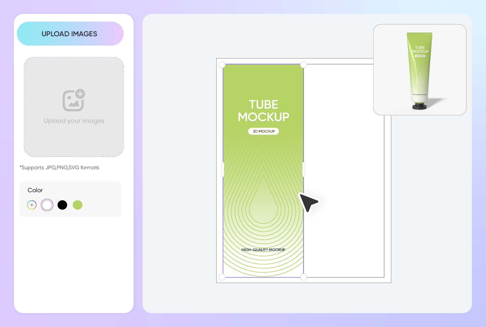 Lebensechte Tube-Mockup-Designs