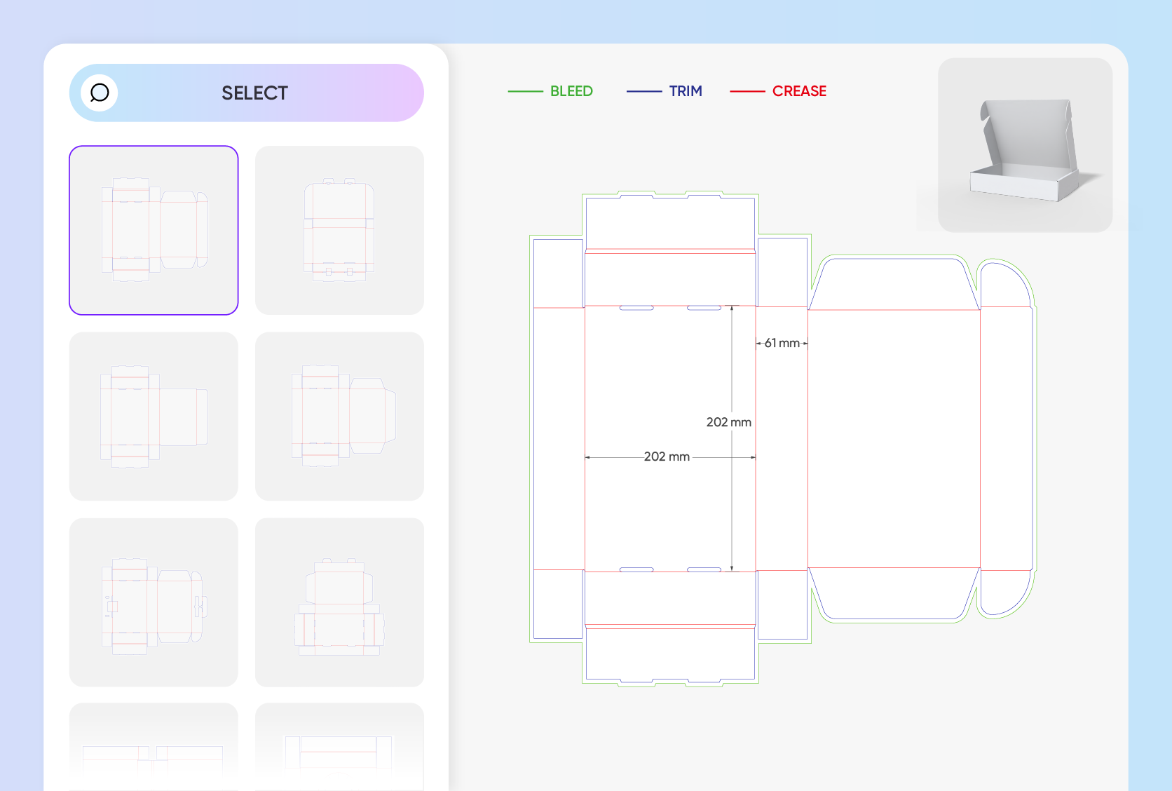 Fully custom mailer box templates