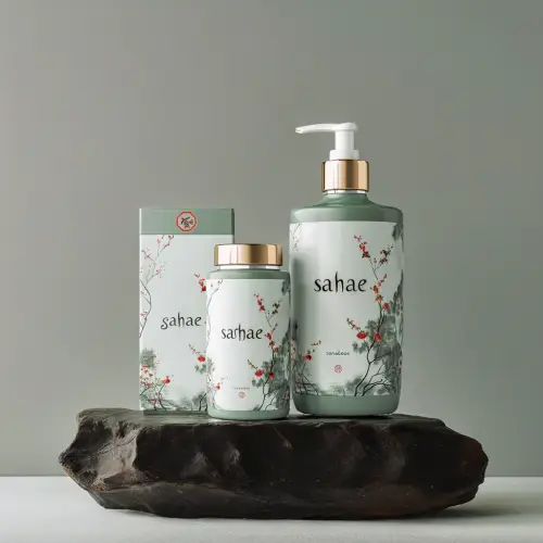 Shampoo & Pflege-Set auf einem Stein